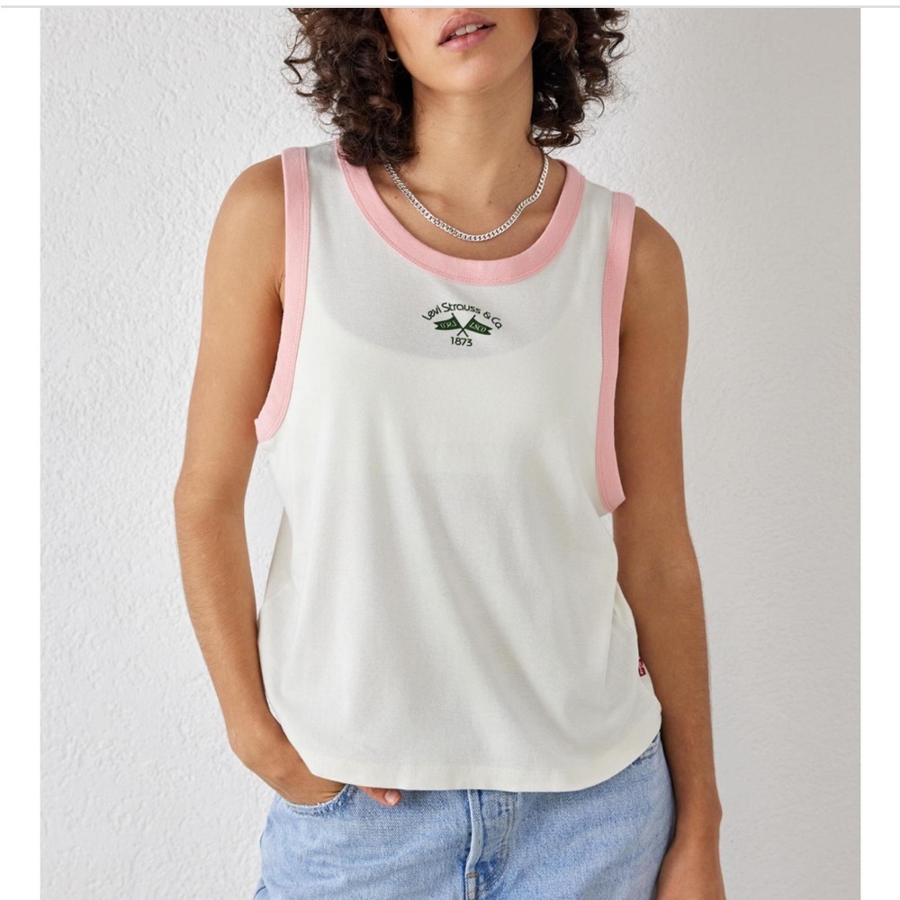 Levi's White Graphic Olivia Tank Top